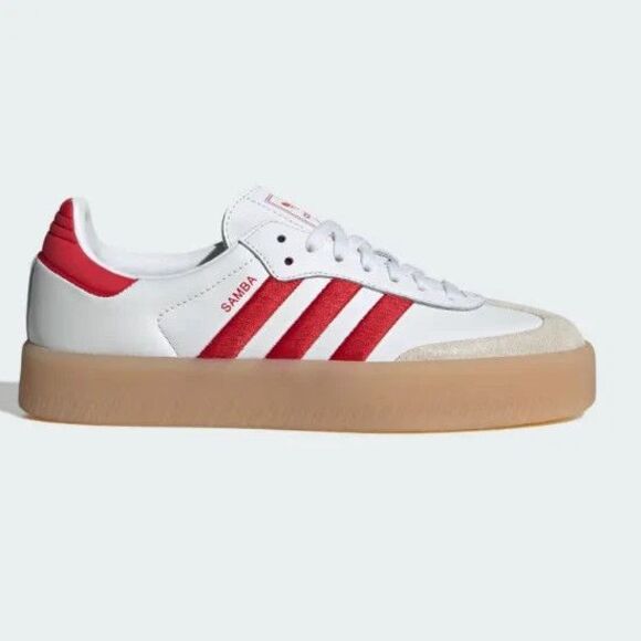 adidas Samba White and Red Sneakers - Picture 1 of 8